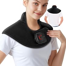 Comfytemp Cordless Heating Pad for Neck &amp; Shoulder, 2.5 lb Weighted Rechargeable Heat Wrap, Electric Cervical Spine Heater with 3-8H of Battery Life, Mother's Day Birthday Gifts for Women Men Mom Dad