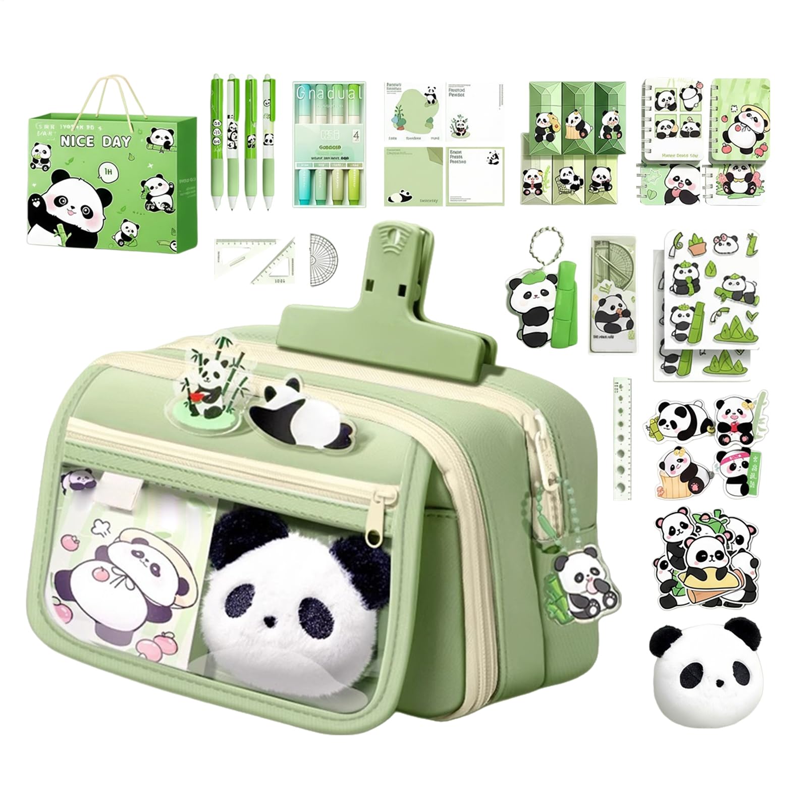 Trousse panda pour ranger ses fournitures de bureau en classe