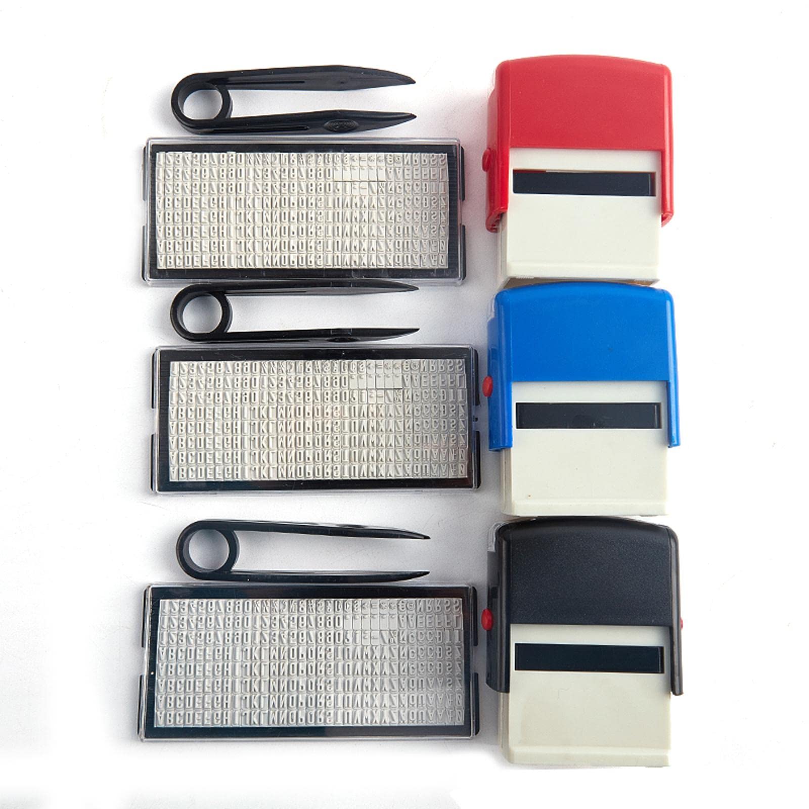 Set di 10 mini timbri in gomma personalizzati con lettere dell'alfabeto e numeri, per la casa, blu, 9 x 7 cm