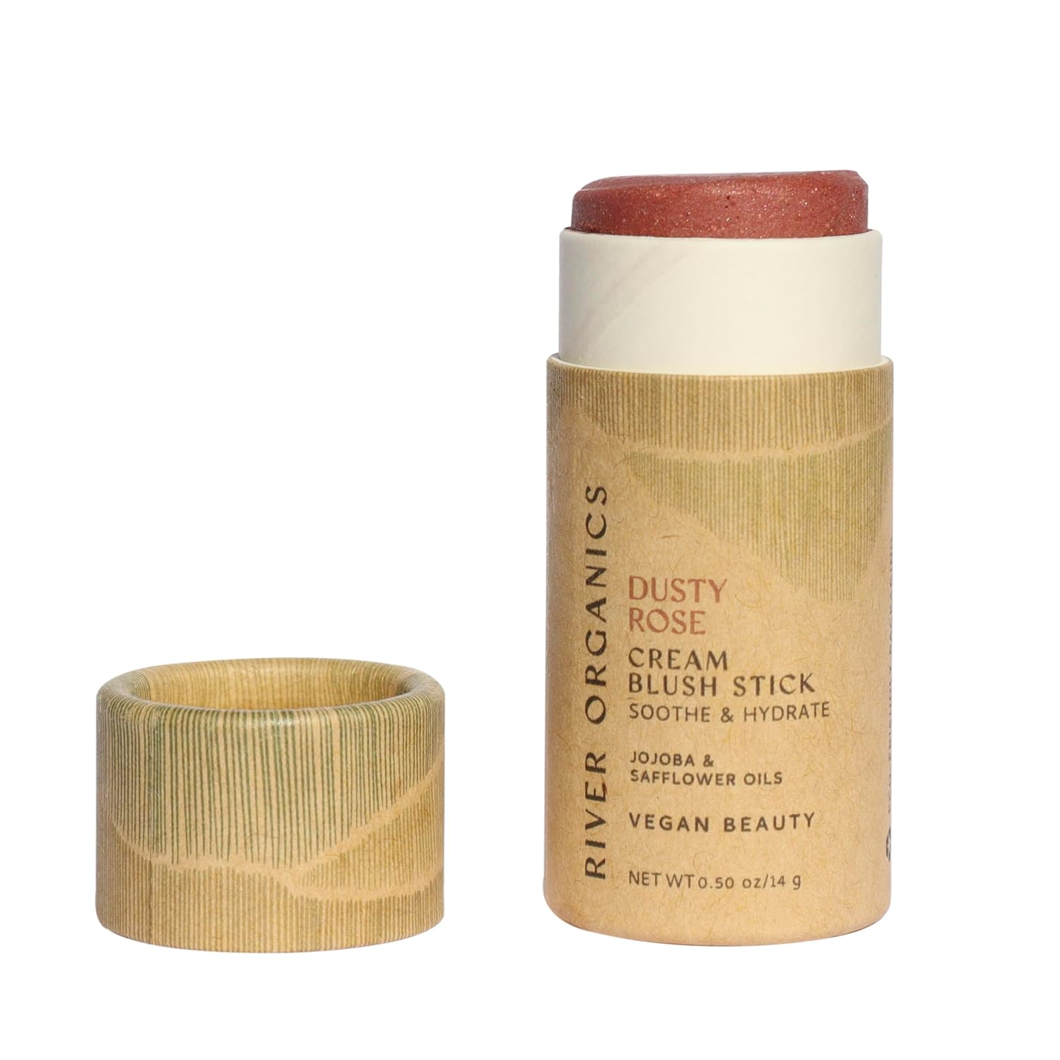 Blush Multi-Use Stick, Cream-to-Powder, Hydrating & Long-Lasting, Plastic-Free, Shade “Dusty Pink”