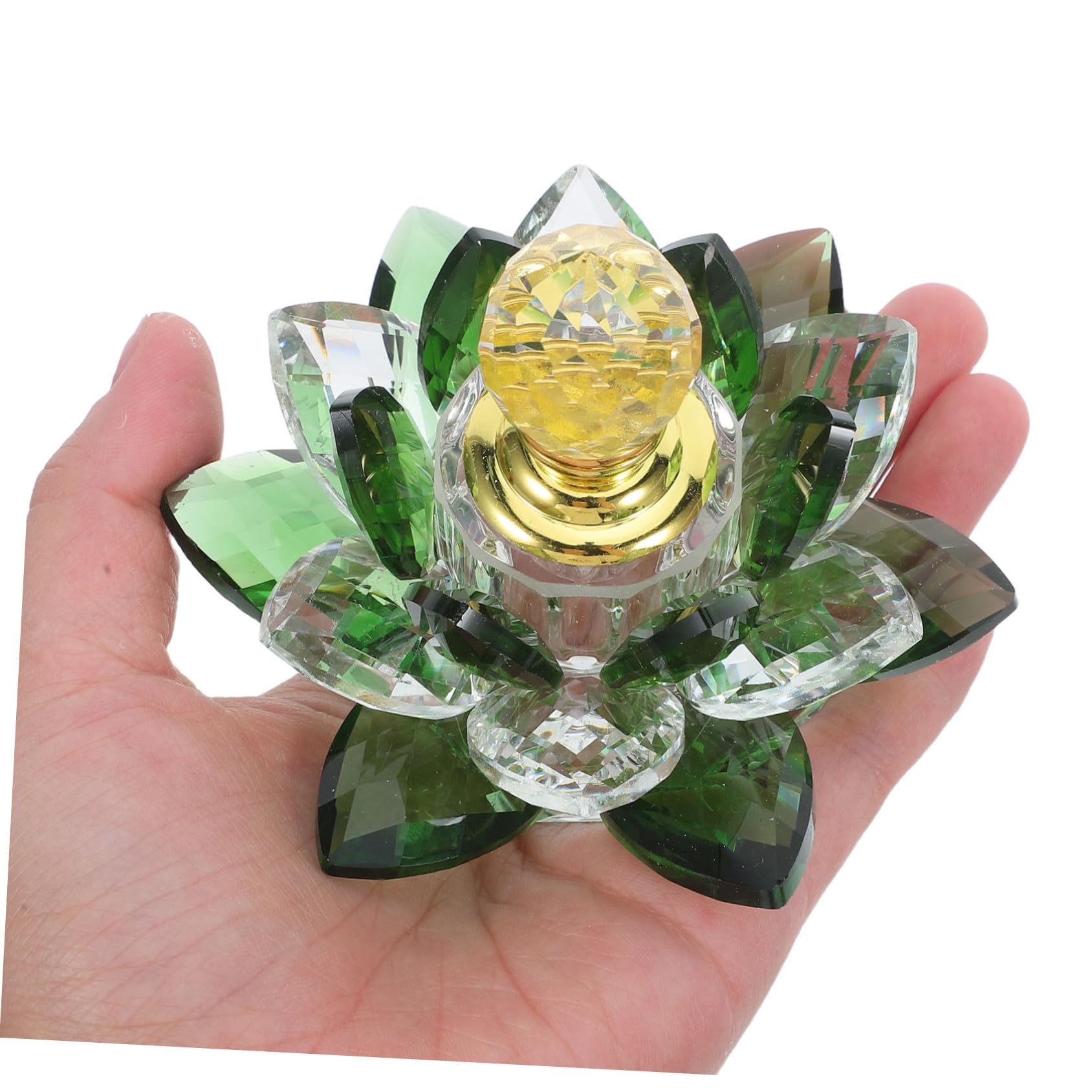 SOLUSTRE Grüne Parfümflasche aus Kristall im Lotus Design Leere Dekorative Parfümflasche für Zuhause mit Vintage Stil zur Aufbewahrung von Kosmetik und Ätherischen Ölen