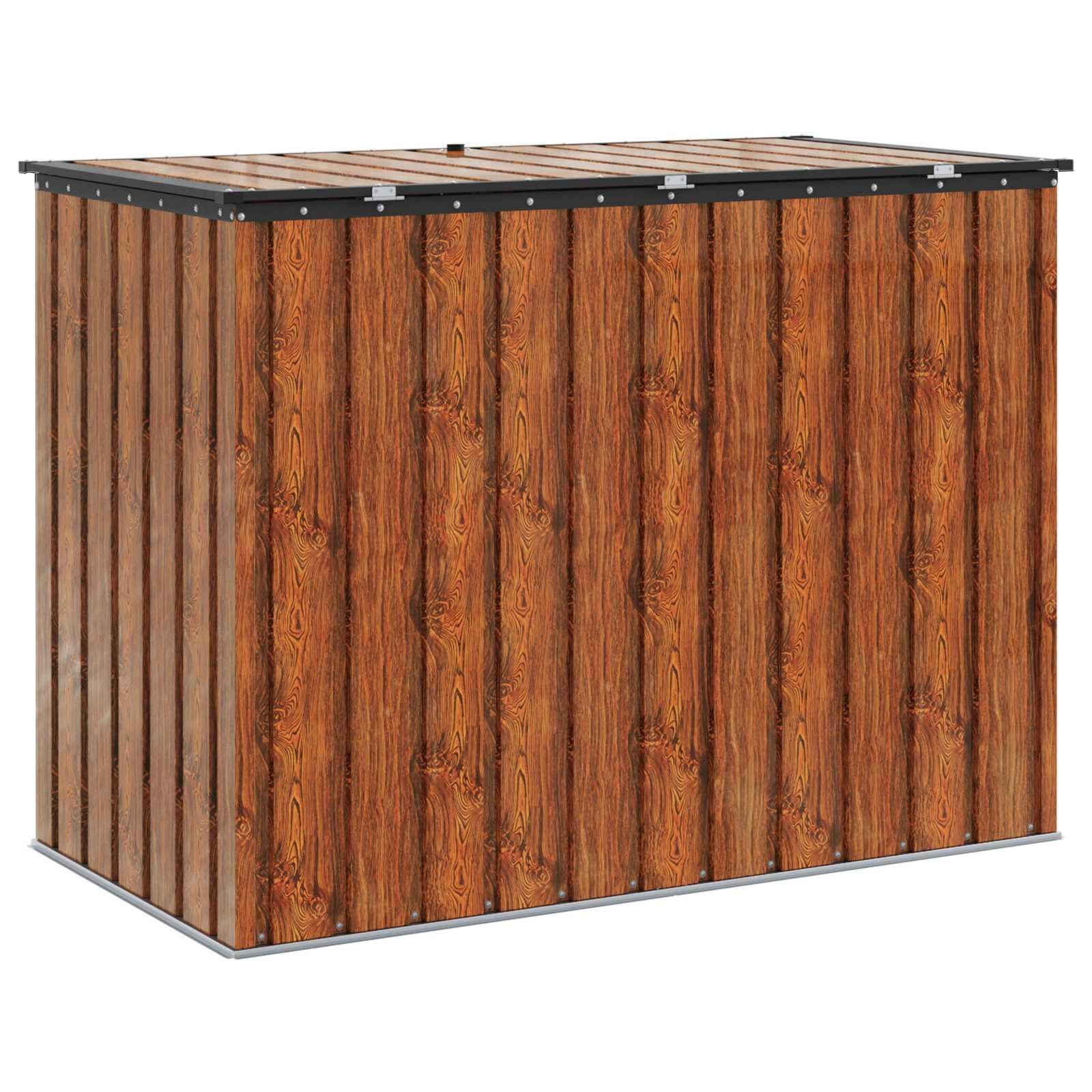 Skrzynka do przechowywania ogrodowa brązowa stal 151,5 x 82 x 110,5 cm