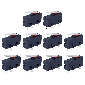 10-Pack Antrader KW12 KW11 Micro Switch Limit Switch 3pin 5A 125V Hinge Lever DC N/O N/C Switches for Mill CNC