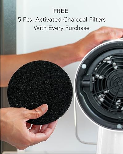 Miniatura 8 de Wired  Limpiador de aire de cocina portátil con campana extractora con 5 filtros de aire de carbón activado y 1 filtro de aceite de acero inoxidable