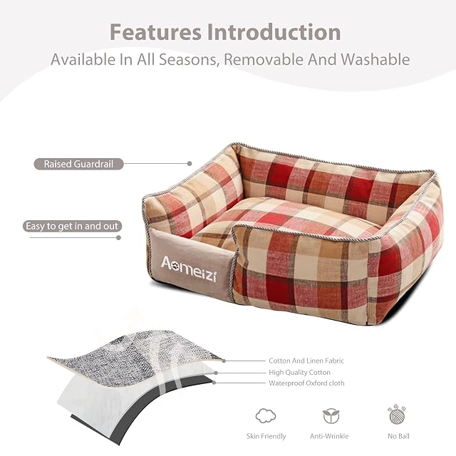 Foto 4 de 6 de PETCUTE Cama Perro Grandes,Camas para Perros con Funda Desenfundable y Lavable,Sofá Camas para Mascotas…
