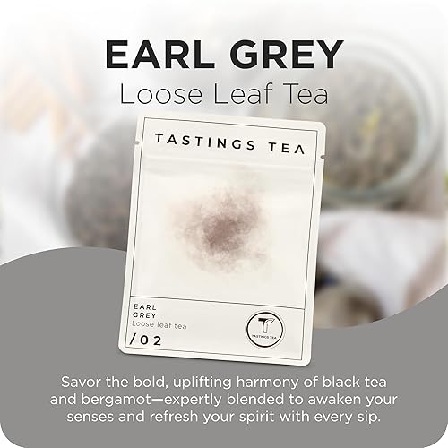Vista 54 de Tastings Tea Té orgánico inglés para el desayuno, 3.5 oz. Mezcla de té negro natural de hojas sueltas con sabor Assam y Nilgiri Certificado