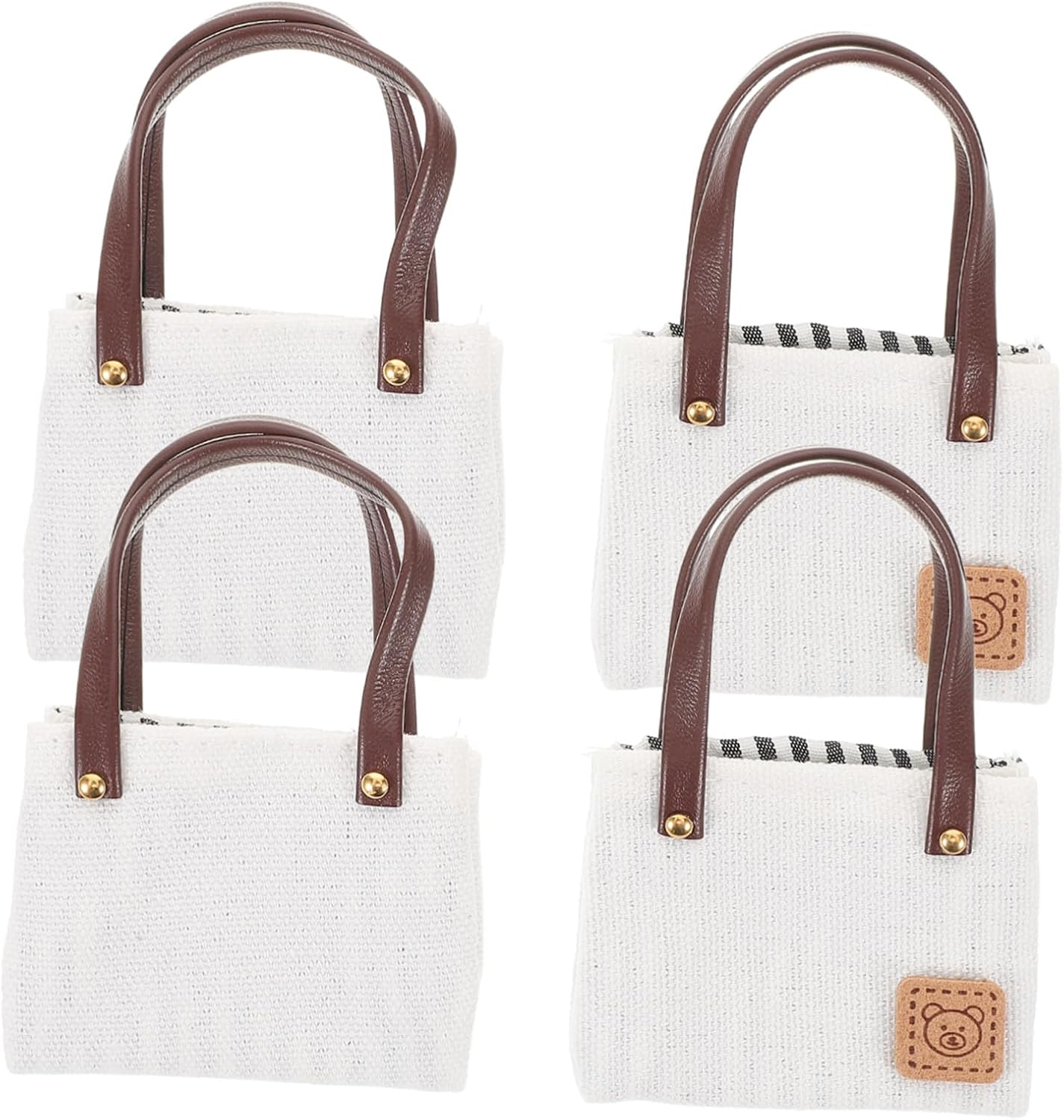 4pcs Miniature Dollhouse Shoulder Bags White Fabrics 1: 12 Xmas