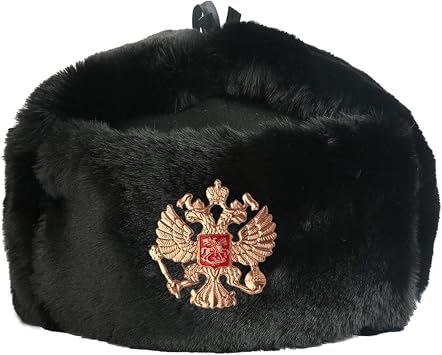Russian Hat Soviet Army Military Badge Ushanka Pilot Trapper Trooper Hat Winter Faux Fur Ear Flap Men Snow Caps