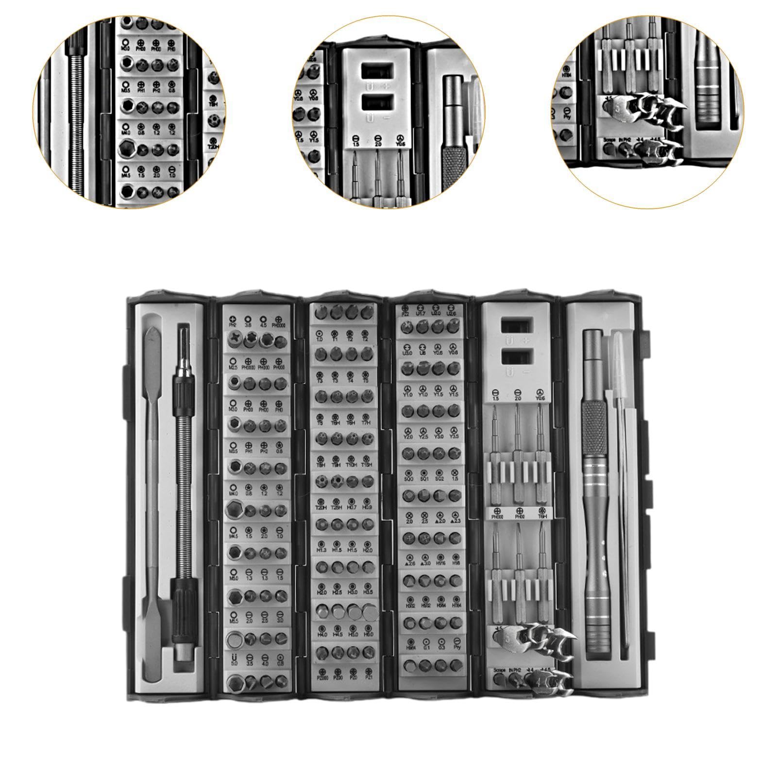Jeu de Tournevis de Précision 128 En 1, étui de Rangement Cylindrique Enroulable, Kit D'outils de Réparation