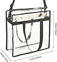 Vista 3 de NATURAL STYLE Bolsa transparente aprobada por seguridad para estadios, bolsa transparente para el trabajo, playa, estadio