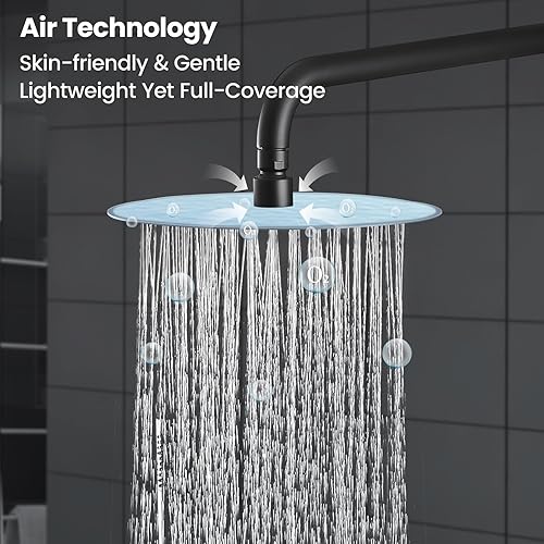 Miniatura 6 de Airuida Accesorios de ducha de 2 funciones, juego de grifo de ducha montado en la pared para baño, ducha de mano de latón de alta presión con