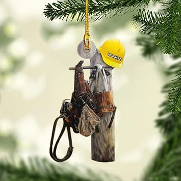 HomeDesign Personalized Lineman Ornament Custom Lineman Ornaments Line Man Christmas Ornaments Gifts for Lineman Ornament Lineman Christmas Hanging Ornament Lineman Gift Style 5