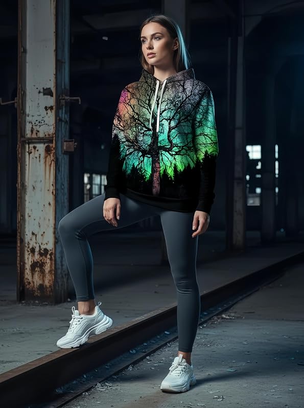 OWMMIZ Unisex Novelty Hoodies 3D Print Graphic Hooded Pullover Sweatshirt Pocket XX-Large-3X-Large Black Green image 3