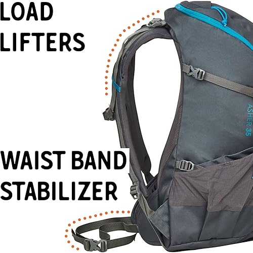 Miniatura 2 de Kelty Asher Pack, capacidad de 35-85 litros, senderismo, mochilero, paquete de viaje, compatible con hidratación, modelo 2022, Musgo de