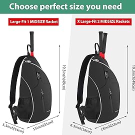 Ytonet Tennis Bag, Tennis Sling Backpack Crossbody Water Resistant for Men Women, Compatible for Pickleball Badminton Rackets