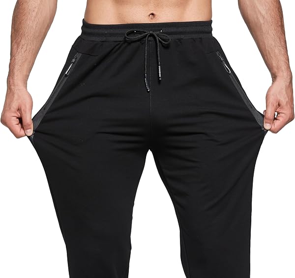 HCSS Jogging Homme Survêtement Pantalon Sport Décontracté de Ceinture Elastique Poche Zippée - 4
