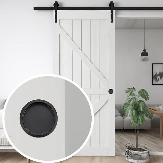 JOY DECOR 2 Pack Round Pocket Door Pulls Closet Door Pulls, 2-1/8 Black Closet Finger Pulls, Easy Snap in Installation, No Nails Needed