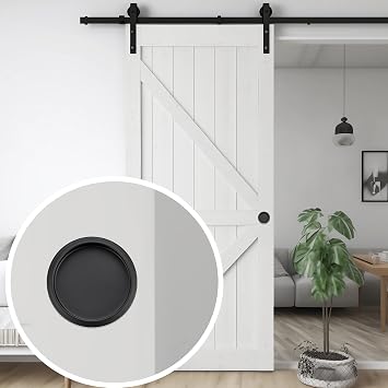 JOY DECOR 2 Pack Round Pocket Door Pulls Closet Door Pulls, 2-1/8 Black Closet Finger Pulls, Easy Snap in Installation, No Nails Needed