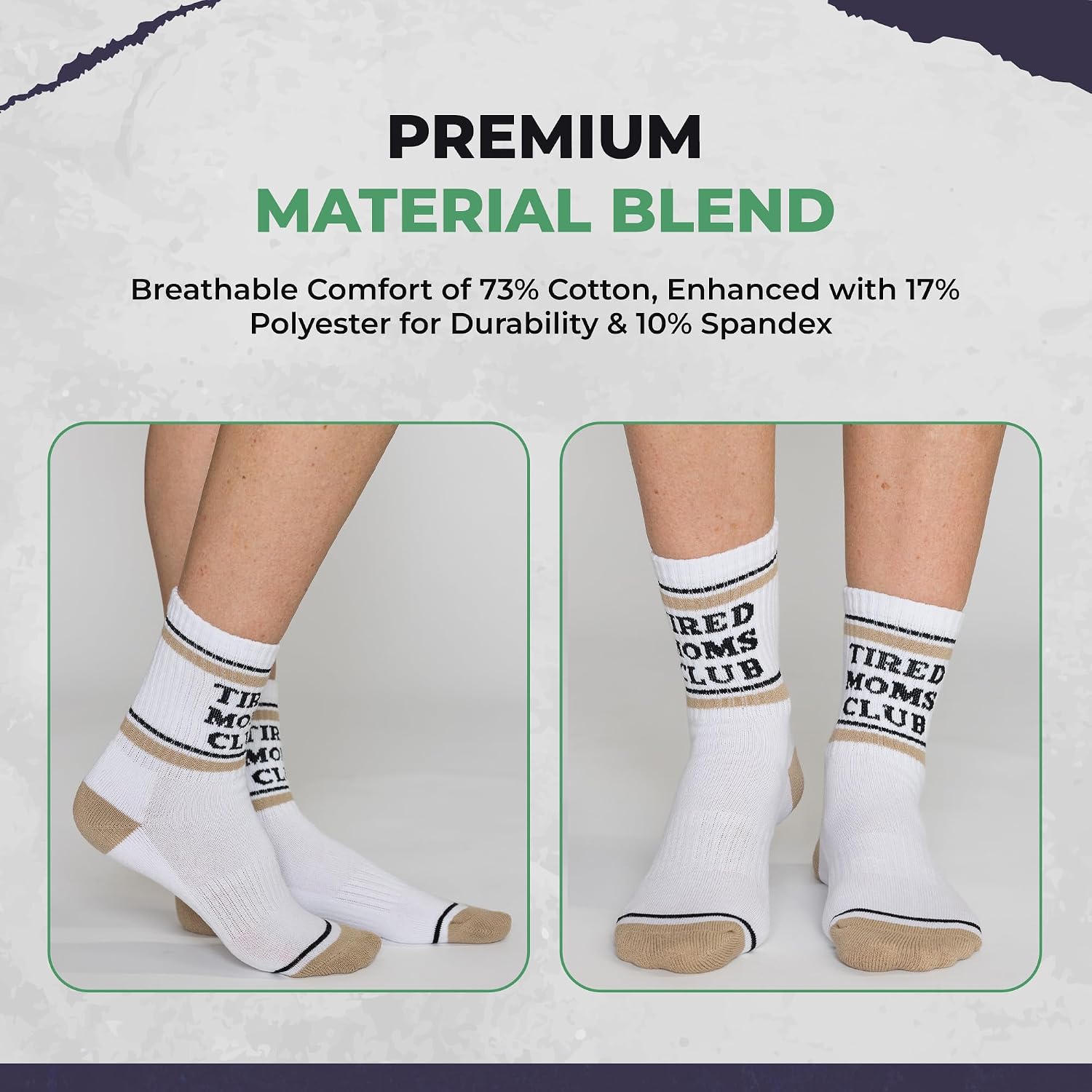 Friday Feelin' Crew Socks for Women Soft Breathable Socks Women Mom Sock Comfortable Hiking Athletic Outdoor Wear - One Size