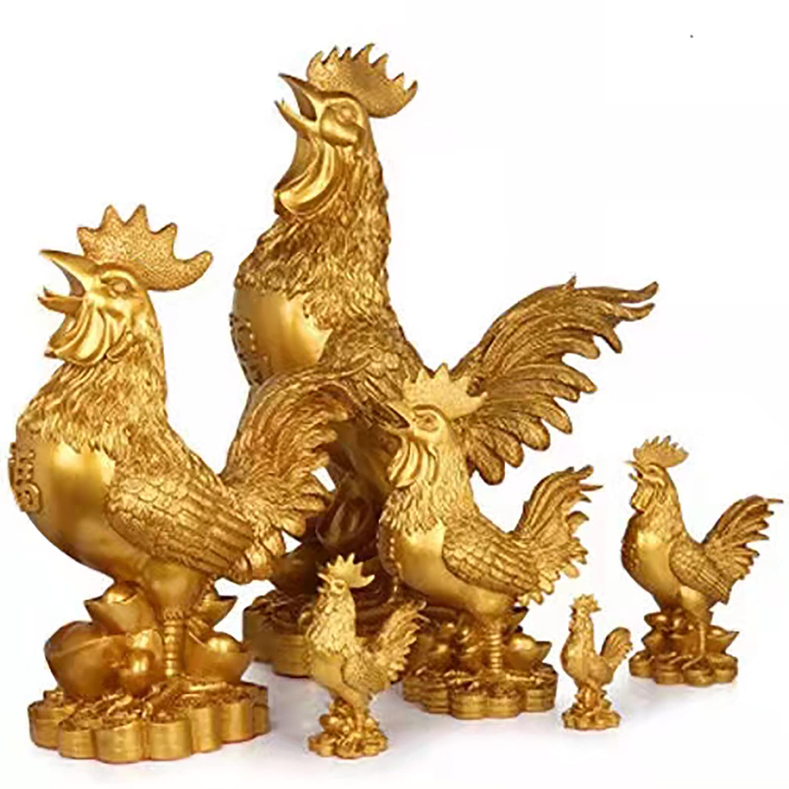 金色の鶏の像 銅製鶏の置物像、真鍮製鶏のキッチン棚