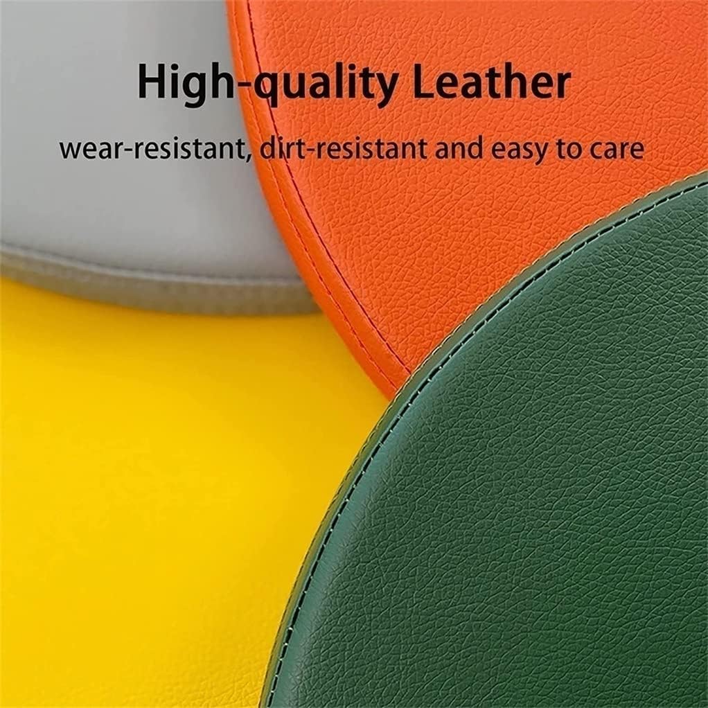 Lot de 4 Galette de Chaise Exterieur Ronde 40cm/35cm/30cm/45cm Coussin De Siège en Cuir PU,Impermeable Coussin de Chaise Cuisine/Jardin/Interieur Coussin de Tabouret de Bar(Black,4PCS_35CMX2CM)