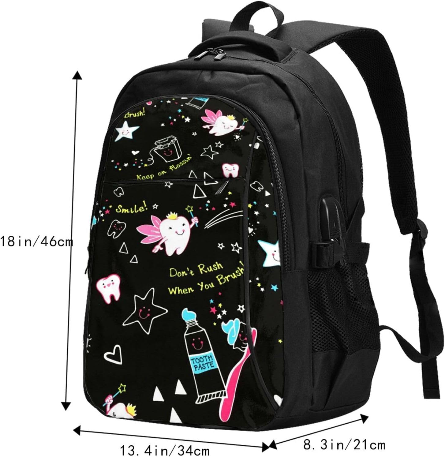 Dentist Dental Hygienist Backpack, 18 Inch Travel Business Laptop Backpack With Usb Port For Women Men