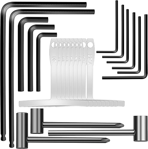 Juego de 23 llaves de varilla de armadura de guitarra, incluye llaves de varilla de armadura de 0.157 in, 0.197 in, 0.047 in, 0.059 in, 0.079 in,