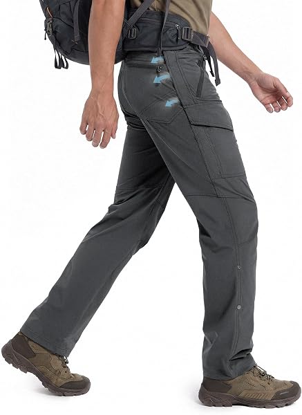 Moosehill Hiking Pants Men Breathable: Mesh Vents Lightweight Quick Dry Water Resistant Stretch 6 Pockets for Outdoor Hikers - 1