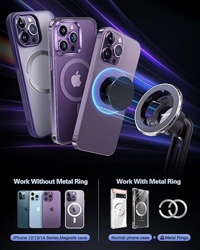 Miniatura 3 de volport Soporte magnético para teléfono para ventilación de automóvil, no bloqueante Soporte de teléfono de automóvil para iPhone MagSafe, soporte