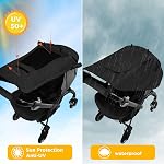 WD&CD Baby Stroller sunshade Buggy Stroller Sun Visor Carriage Sun Shade Canopy Cover for Prams Stroller Accessories Car Seat-BLack