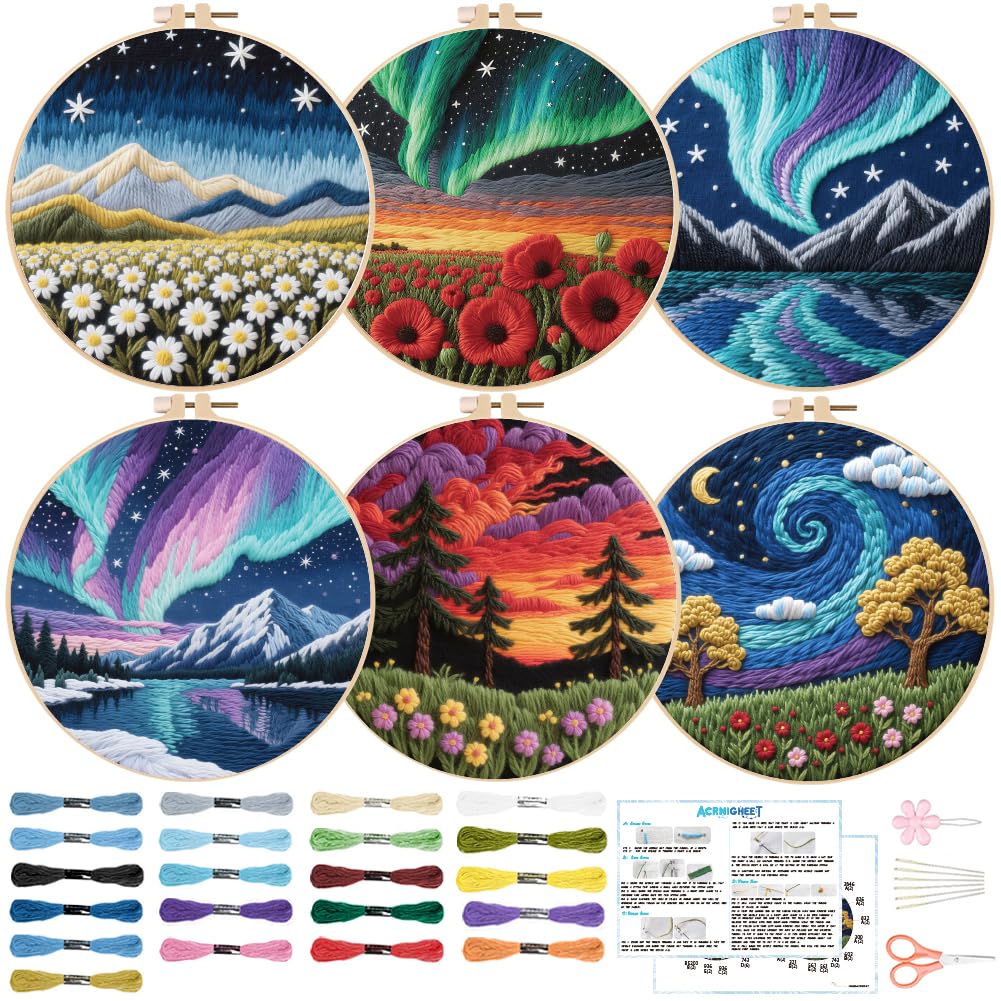 Beginner Embroidery Kit - Landscape Cross Stitch -1
