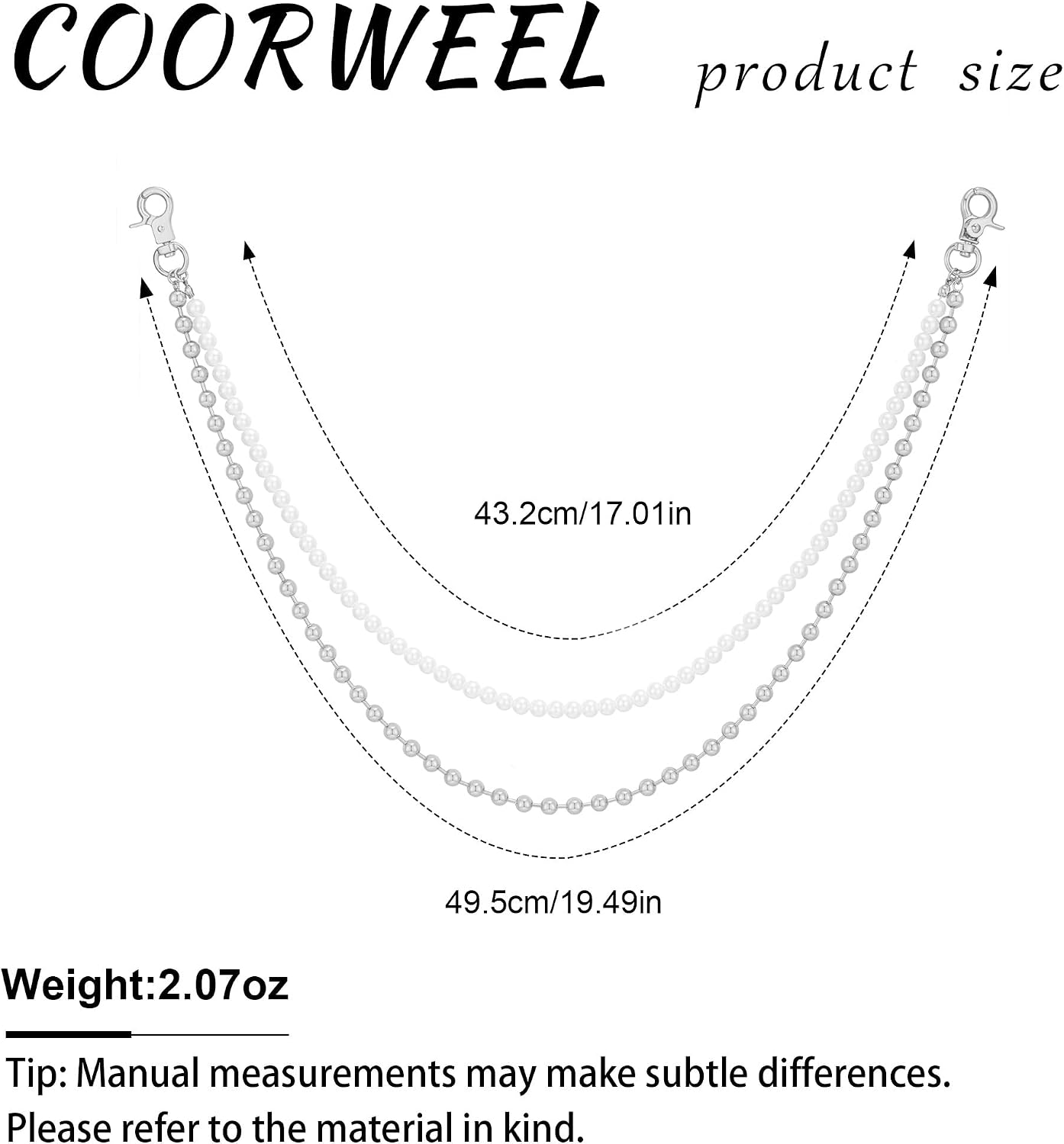 Wallet Chain Layered Pants Beaded Chains for Men Women Fashion Pearl Jeans Belt Pocket Bag Charm Accessories Hip Hop Waist Jewelry image 5