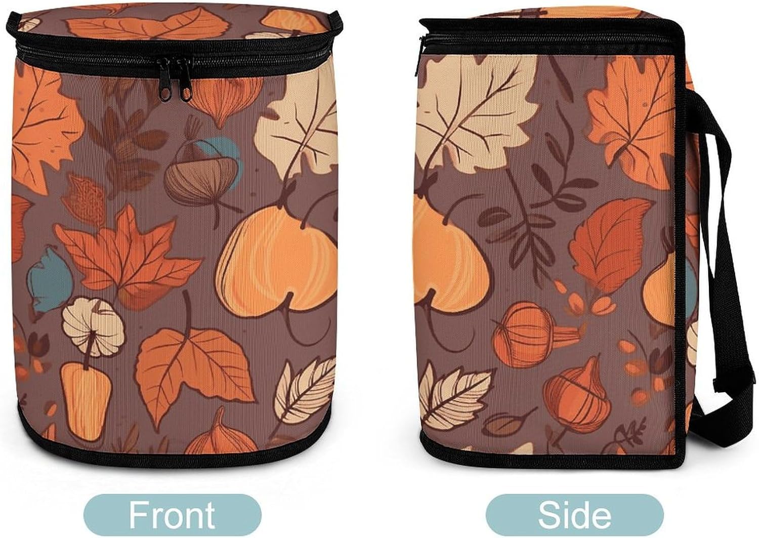 Hanging Car Trash Bag Fall Printed Car Garbage Storage Bag Leakproof Car Trash Can Portable Garbage Storage Bags