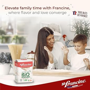 Francine Organic Wheat Flour, T55 Bio French Flour from France with Lower Gluten Content, Makes Great Breads, Pastries and Desserts, 35.3oz/1 kg (Pack of 2)