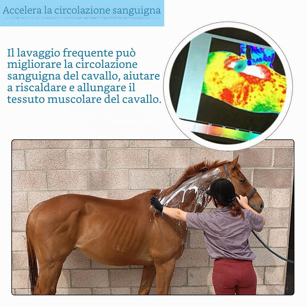 Guanti per la toelettatura del cane, spazzola multifunzionale per il massaggio del cavallo, in gomma traspirante, guanto per rimuovere i peli degli animali domestici, guanti per spargimento