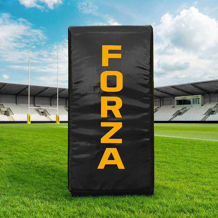 FORZA Bouclier de frappe incurvé de rugby [modèle Pro] – Tapis de pêche en mousse haute densité avec housse en PVC résistant aux intempéries – Junior ou Senior