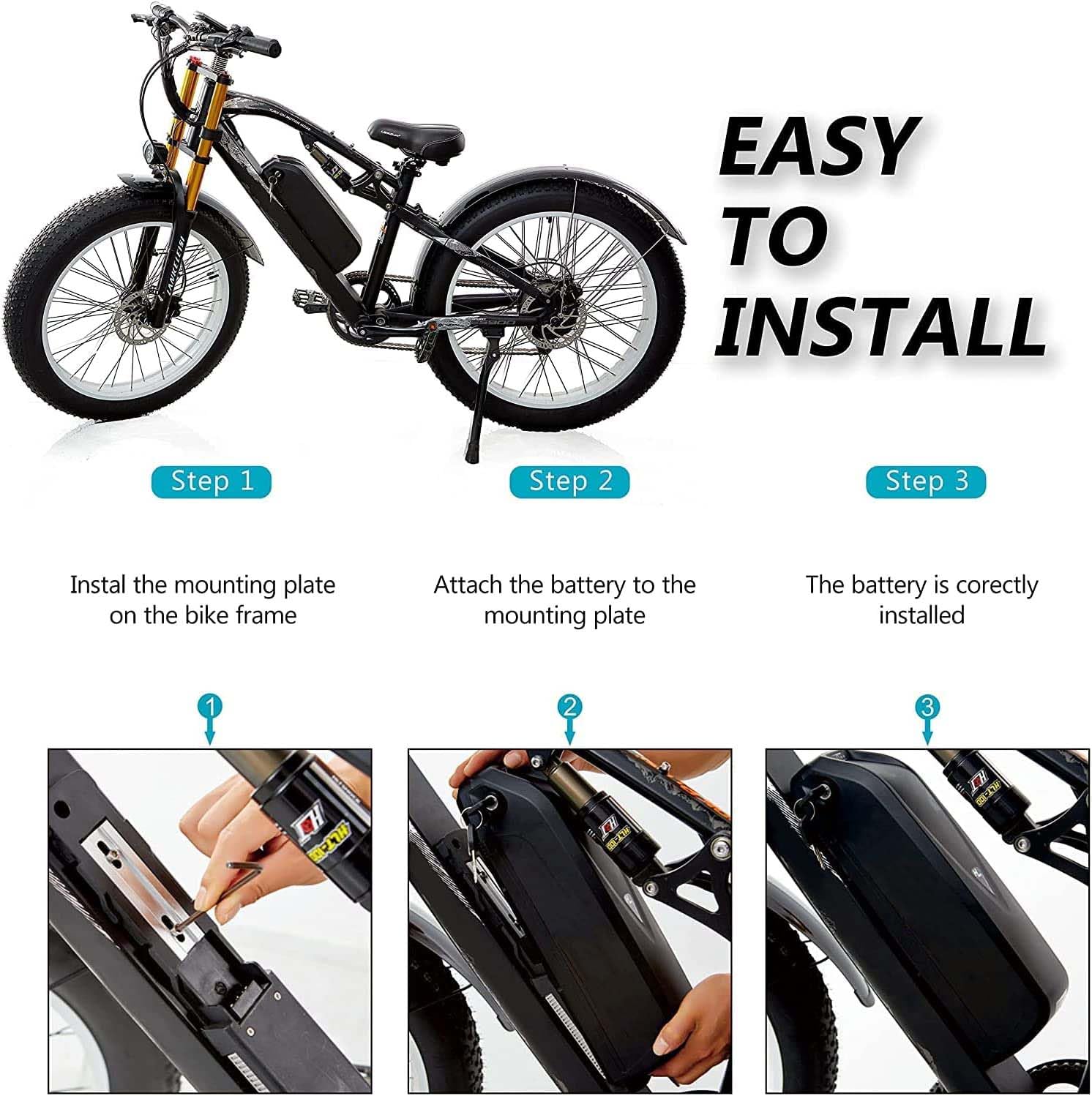 Batterie Bicyclette Électrique 48V Li-ION 15AH