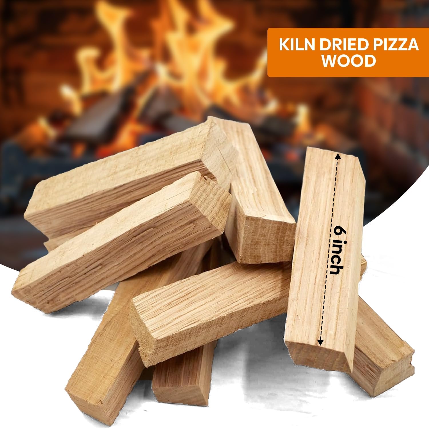 W&E Choice Pizza Oven Wood 6 Inch Mini Logs, 12 lbs Box, Kiln Dried Oak Firewood for Pizza Ovens, Ooni and Gozney, Solo Stove, Long-Lasting Burn for BBQ, Grills and Smokers, Product of USA
