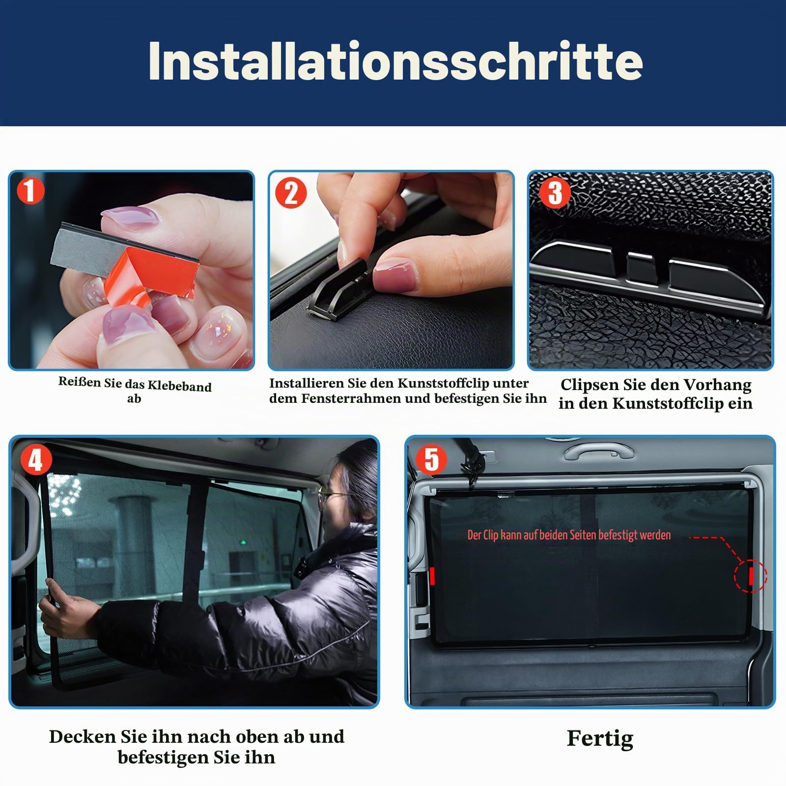 ZATOOTO Sonnenschutz Magnetisch für VW T5 T6 Seitenscheiben 2 PCS Autosonnenblende faltbar Sichtschutz Moskitonetz Lichtschutz