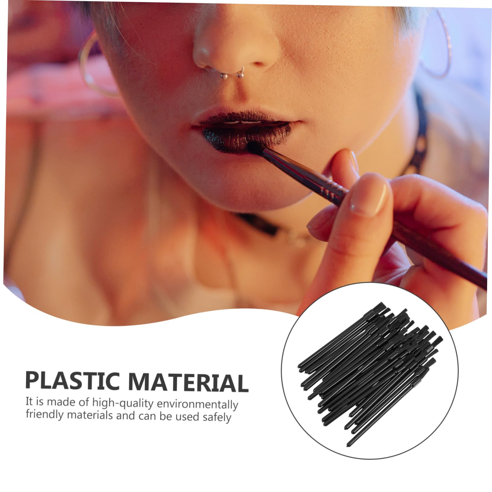 Beatifufu Disposable Lipstick Applicator Brush 100pcs Set Makeup Accessories for Daily Use Replacement Elegant Easy to Use