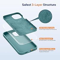 Vista 619 de Miracase Funda diseñada para iPhone 13 Pro Max con protector de pantalla, [forro de microfibra suave antiarañazos], funda protectora de silicona