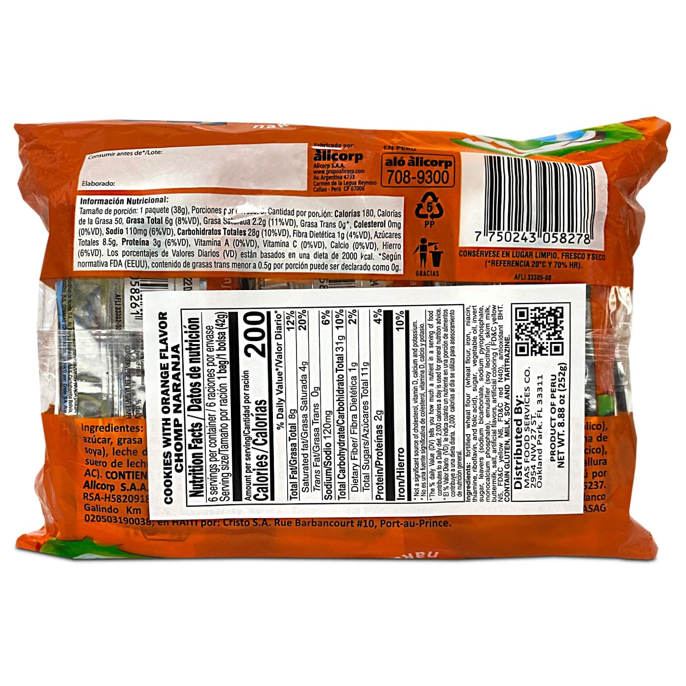Victoria Galletas Chomp con Sabor Naranja | Peruvian Orange cookies 2 Pack