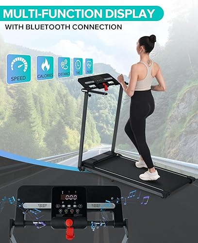 Miniatura 8 de Merax Cinta de correr con inclinación, 2.5 HP plegable eléctrica para entrenamiento de oficina en casa, máquina de correr con capacidad de 265
