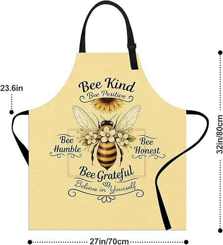 Miniatura 3 de ANNA QUEEN Divertido delantal con bolsillo para mujeres y hombres, cocina ajustable para hornear barbacoa con linda flor de animal