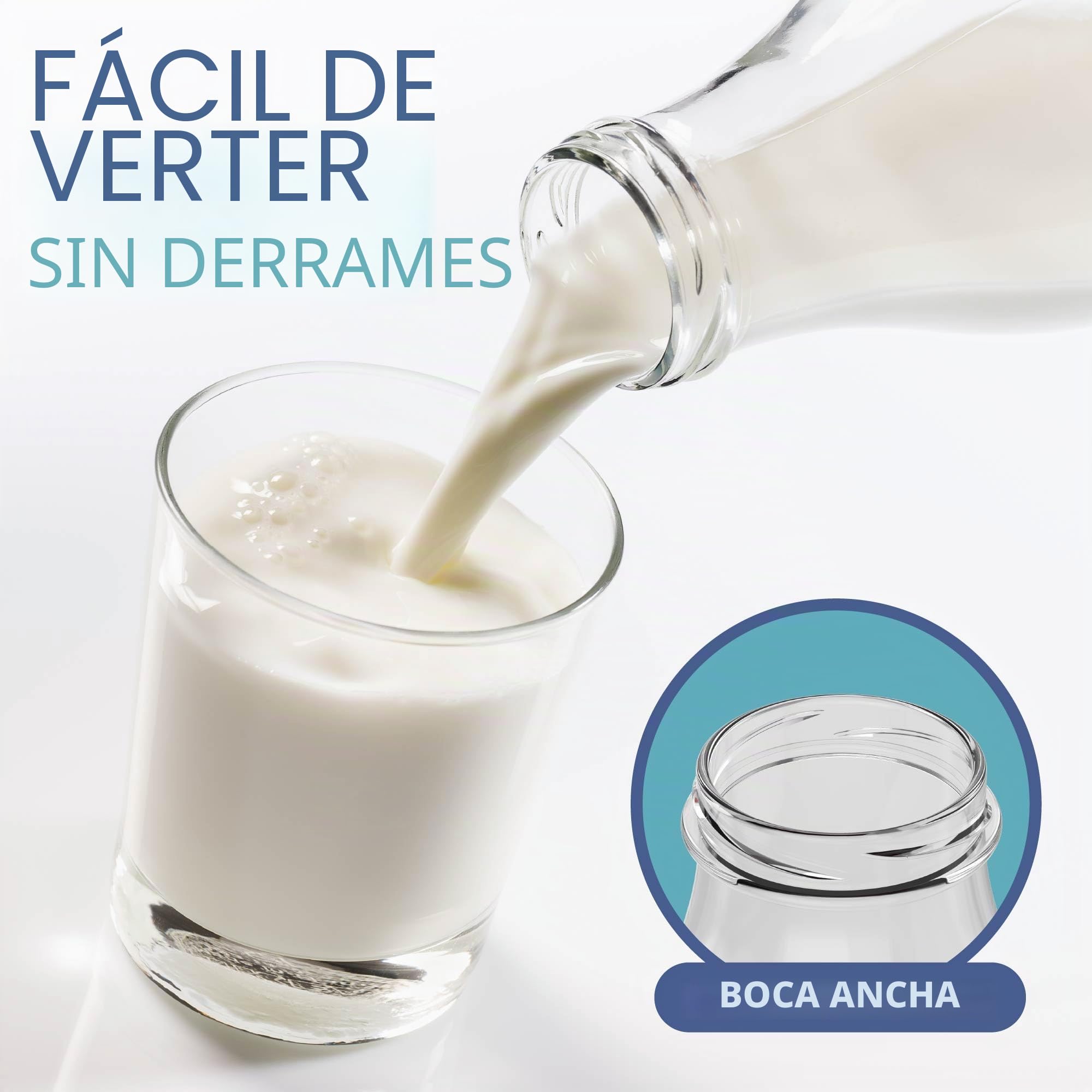 HEFTMAN Botellas de leche de vidrio con tapas, vacías de 500 ml, juego de 6 botellas de leche de vidrio herméticas con tapas de cuadros rojos para bebidas, HM3301