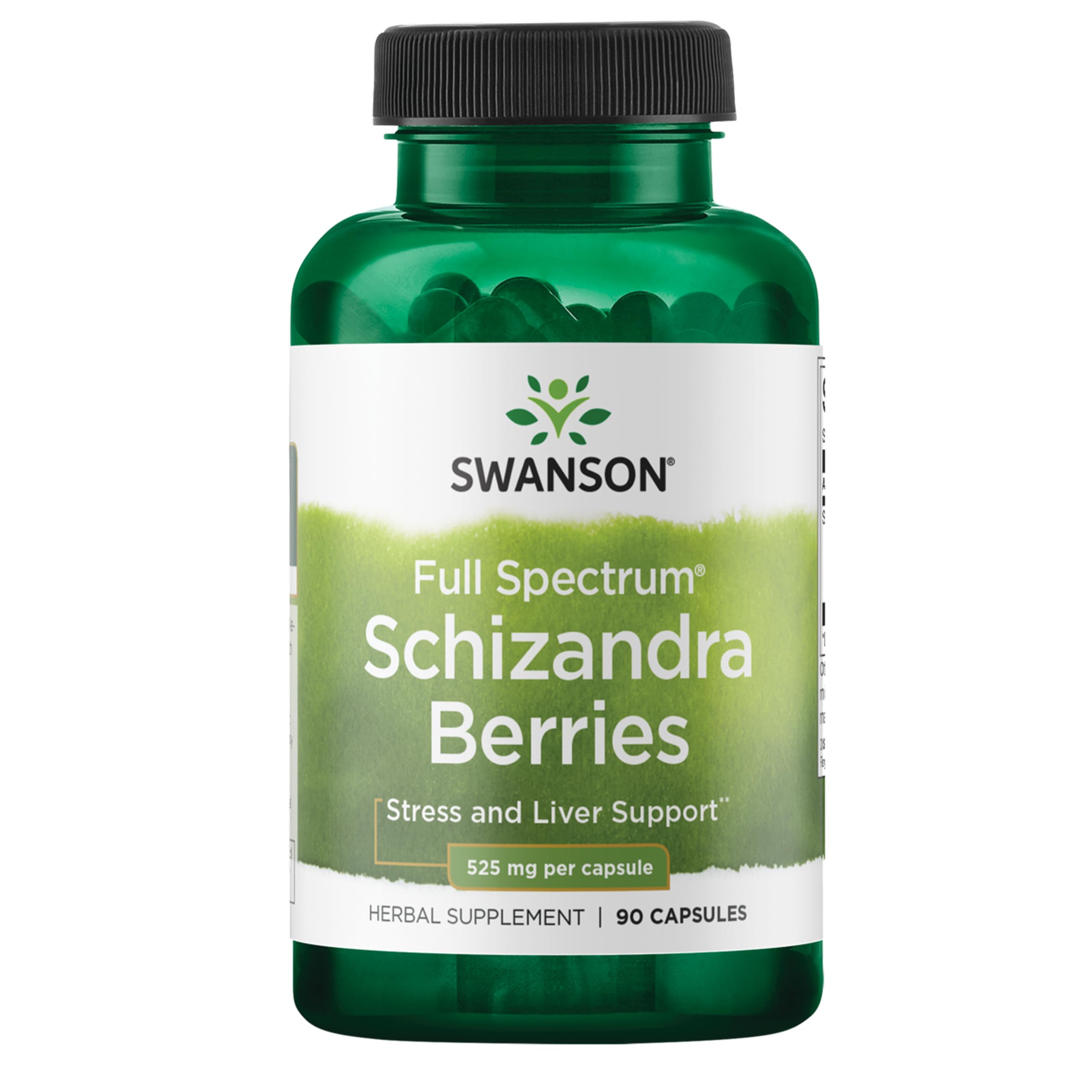 Swanson Full Spectrum Schizandra Berries - Herbal Supplement Promoting Stress Support & Liver Health - Helps Easy Body and Mind w/Natural Ingredients - (90 Capsules, 525mg Each)