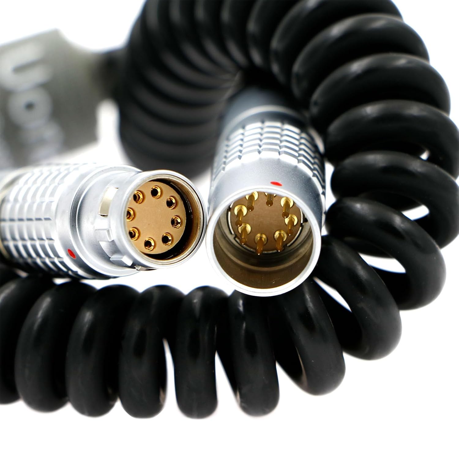 Uonecn for Arri Alexa Mini Camera Extension Coiled Power Cable 8 pin Female to 8 pin Male for Alexa Mini Camera.