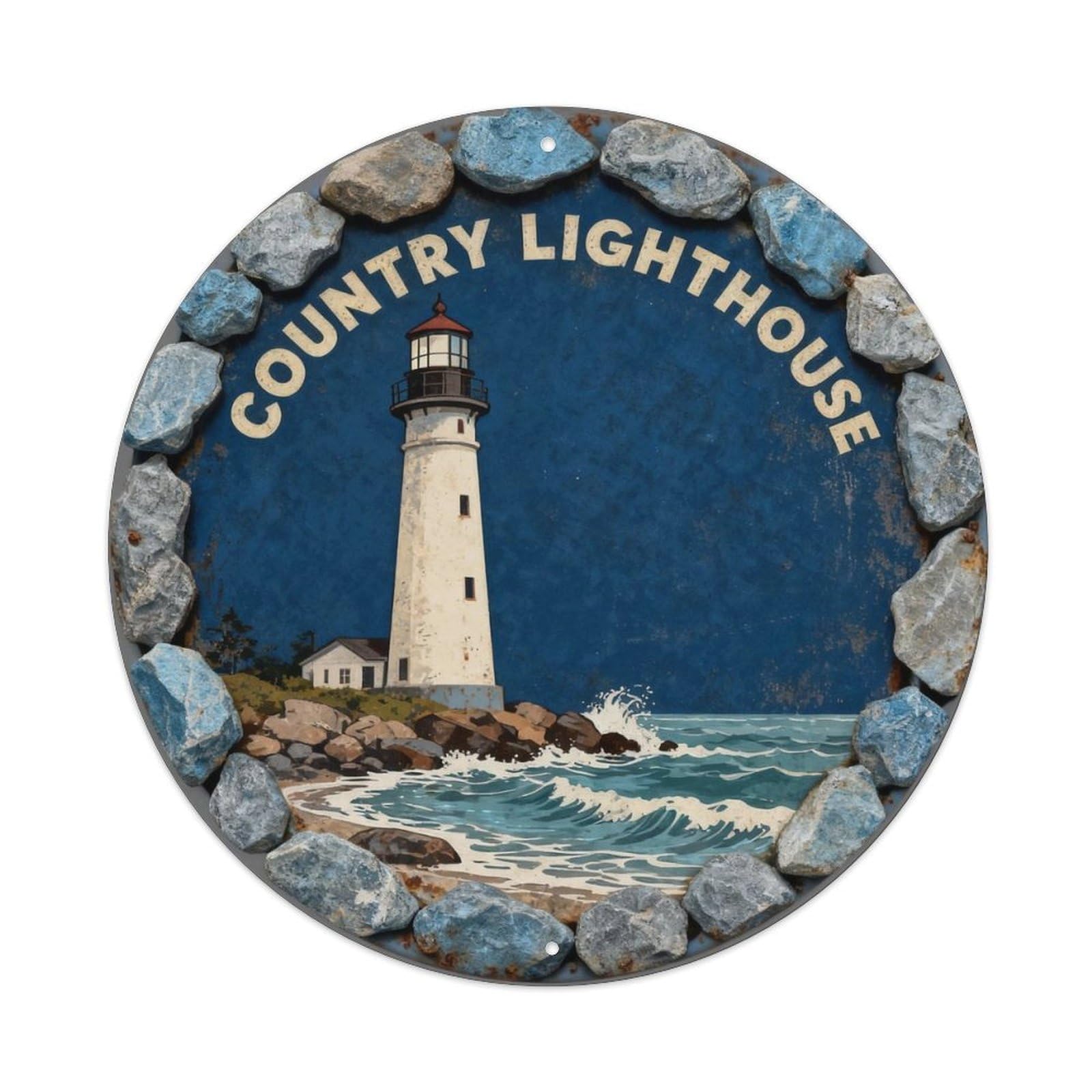 Country Lighthouse Metal Tin Sign Plaque