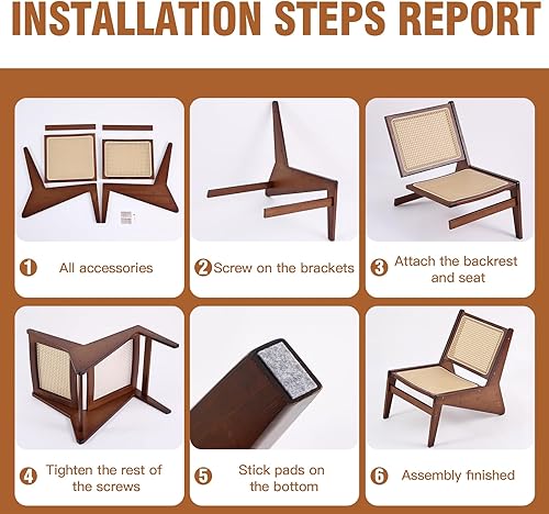 Miniatura 9 de Silla decorativa moderna de mediados de siglo para sala de estar, silla baja con marco de madera maciza, cómodo sillón para dormitorio y balcón,