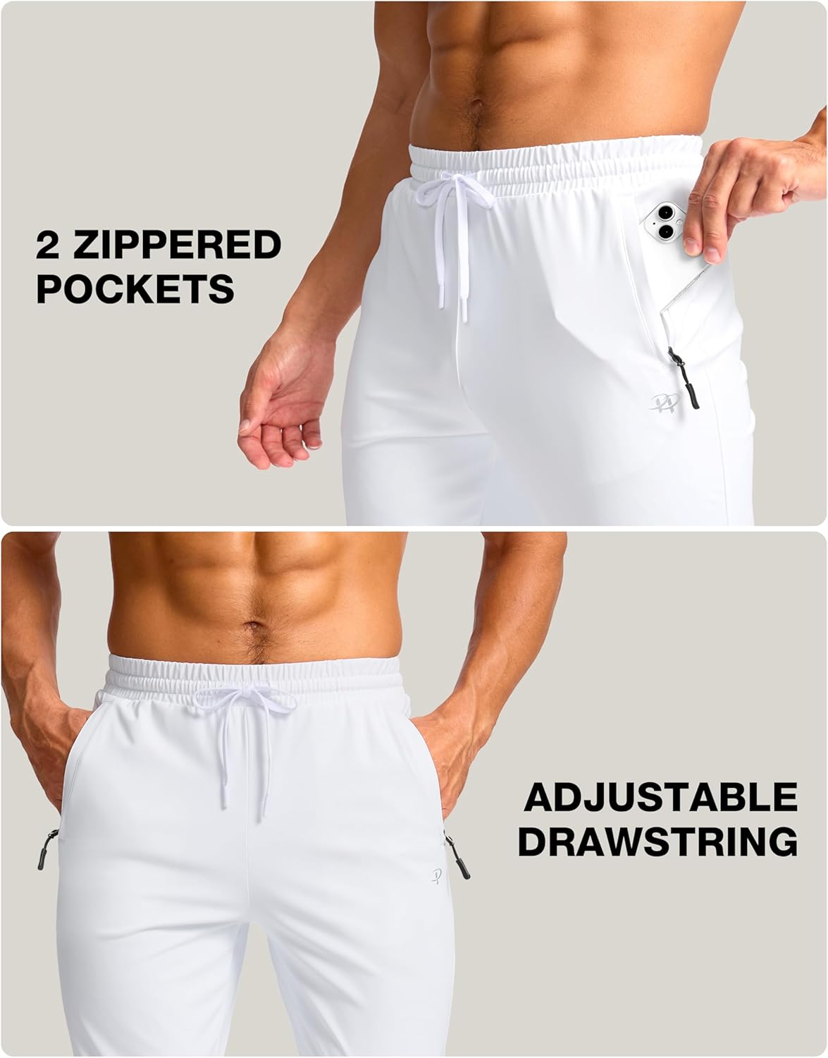 Pudolla 32"/34"/36"/38" Inseam Men's Tall Sweatpants with Zipper Pockets Lightweight Joggers for Athletic Workout Casual - Image 5